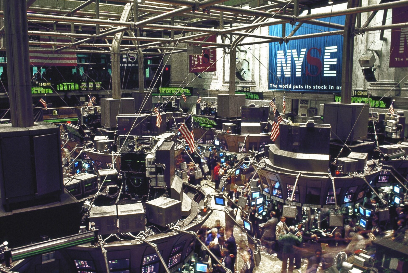 The trading floor of the New York Stock Exchange.