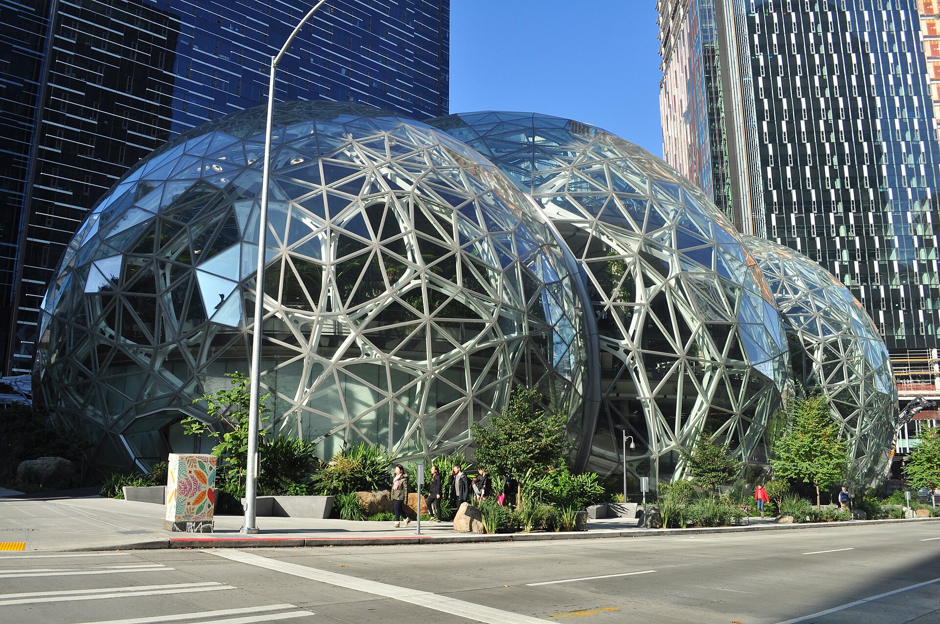 The Amazon Spheres at the company's Seattle headquarters. The cloud business that funds the campus grew 39 percent in the quarter, its fastest pace in nearly five years, and the shares still fell after hours. File photo.