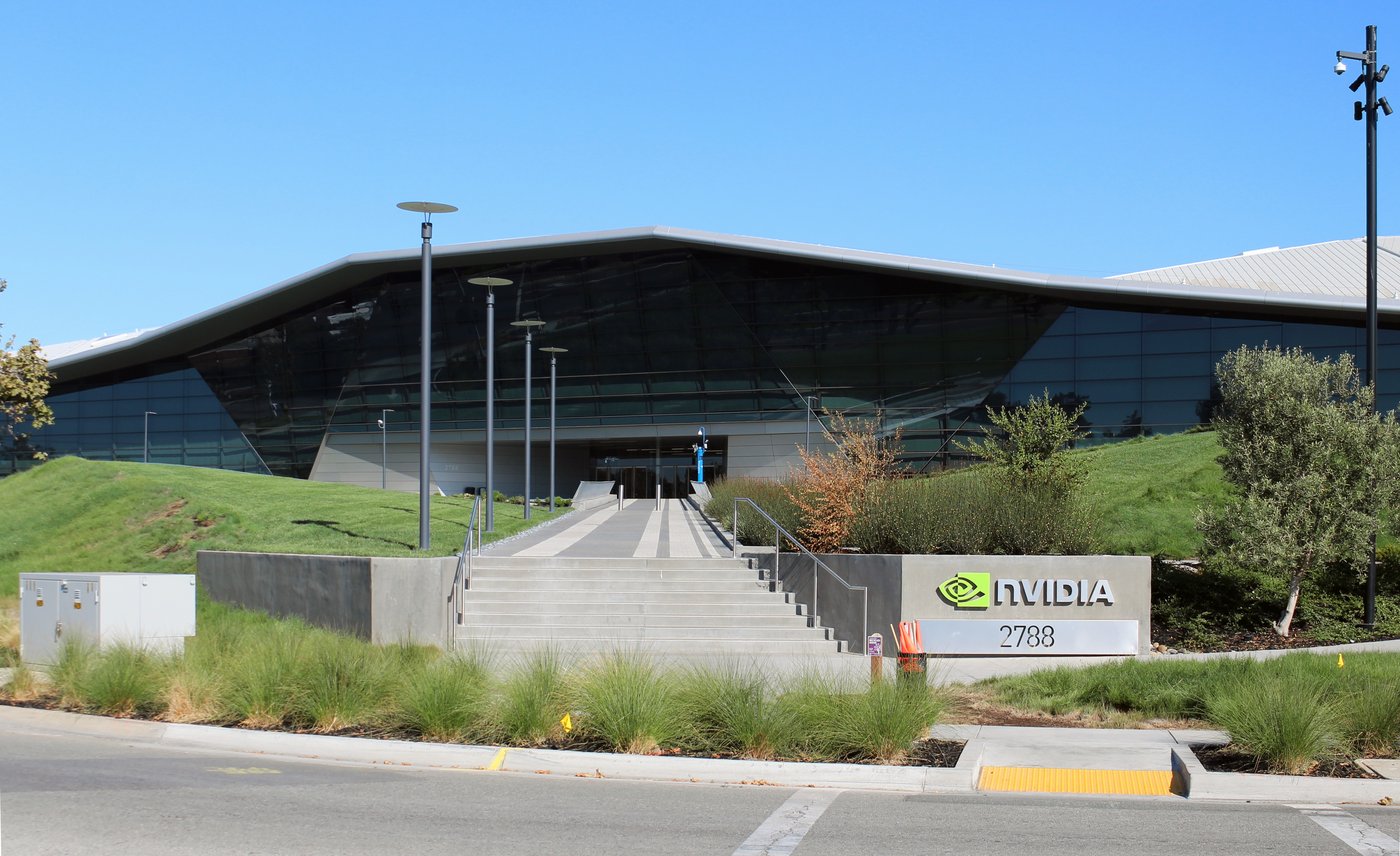 Nvidia headquarters in Santa Clara, California. Nvidia was among the chip names that bounced on Monday after the rout.