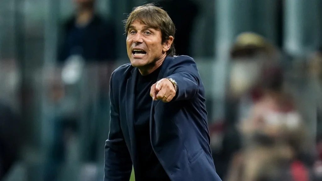 Antonio Conte on the touchline during his time at Napoli. The Italian is a free agent after leaving Naples at the end of last season.