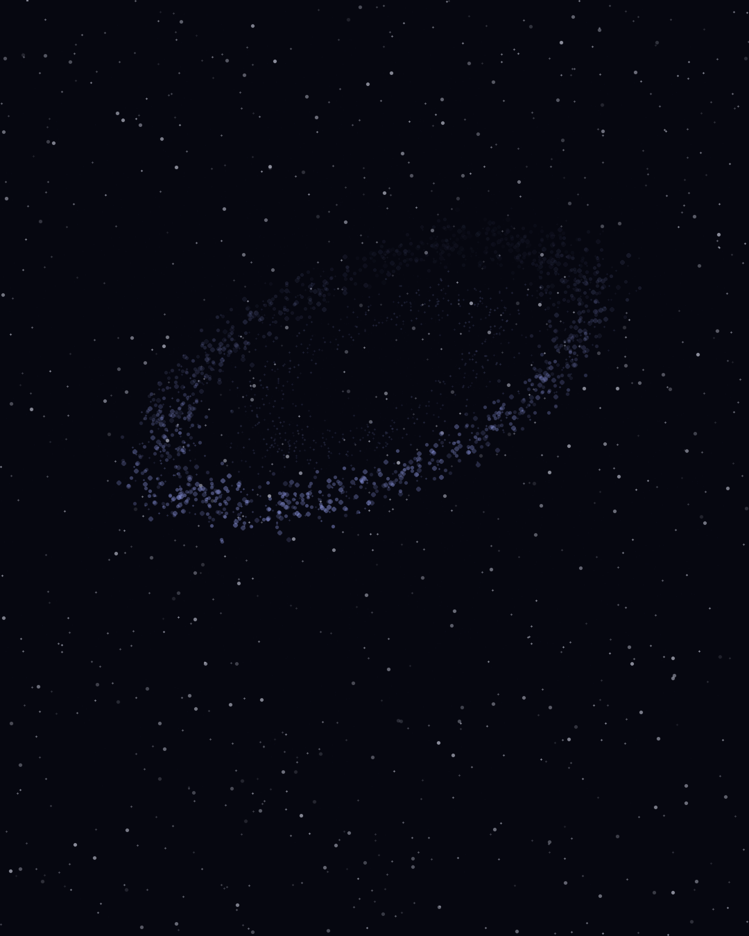 An artist's impression drawn by The Indeks of the dark galaxy candidate: a tilted ring of hydrogen, mapped by radio telescopes, empty of light at its centre. The object itself is invisible by definition, so no photograph of it exists.