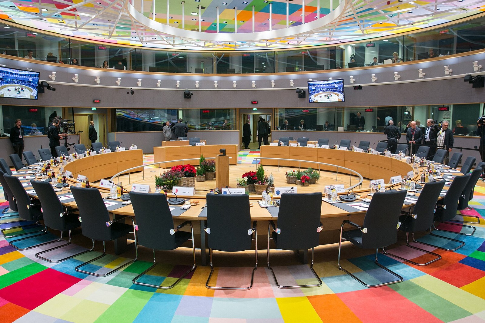 The European Council chamber in Brussels, where the 27 leaders meet.