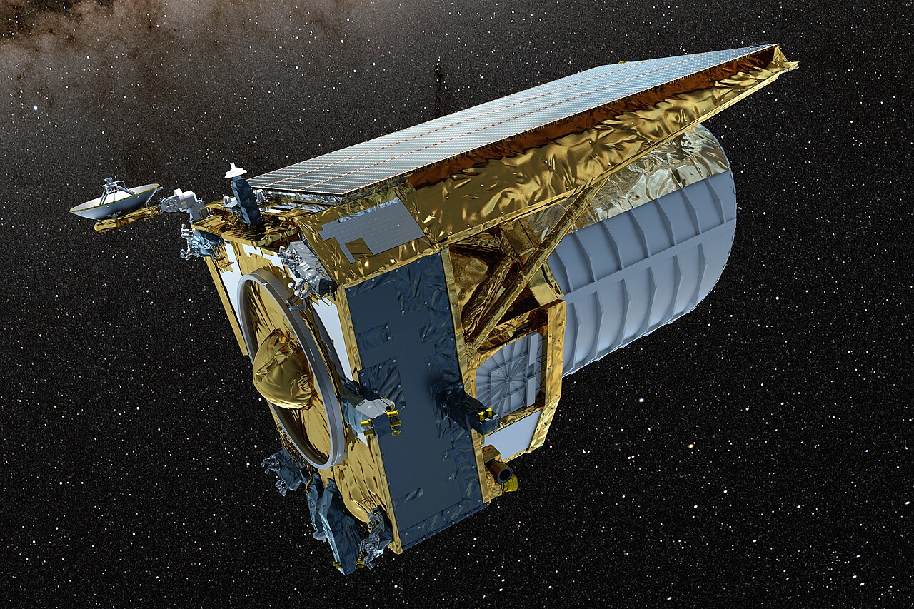 A visual of the Euclid spacecraft. Euclid's comet was found in deep field images taken in September 2026.