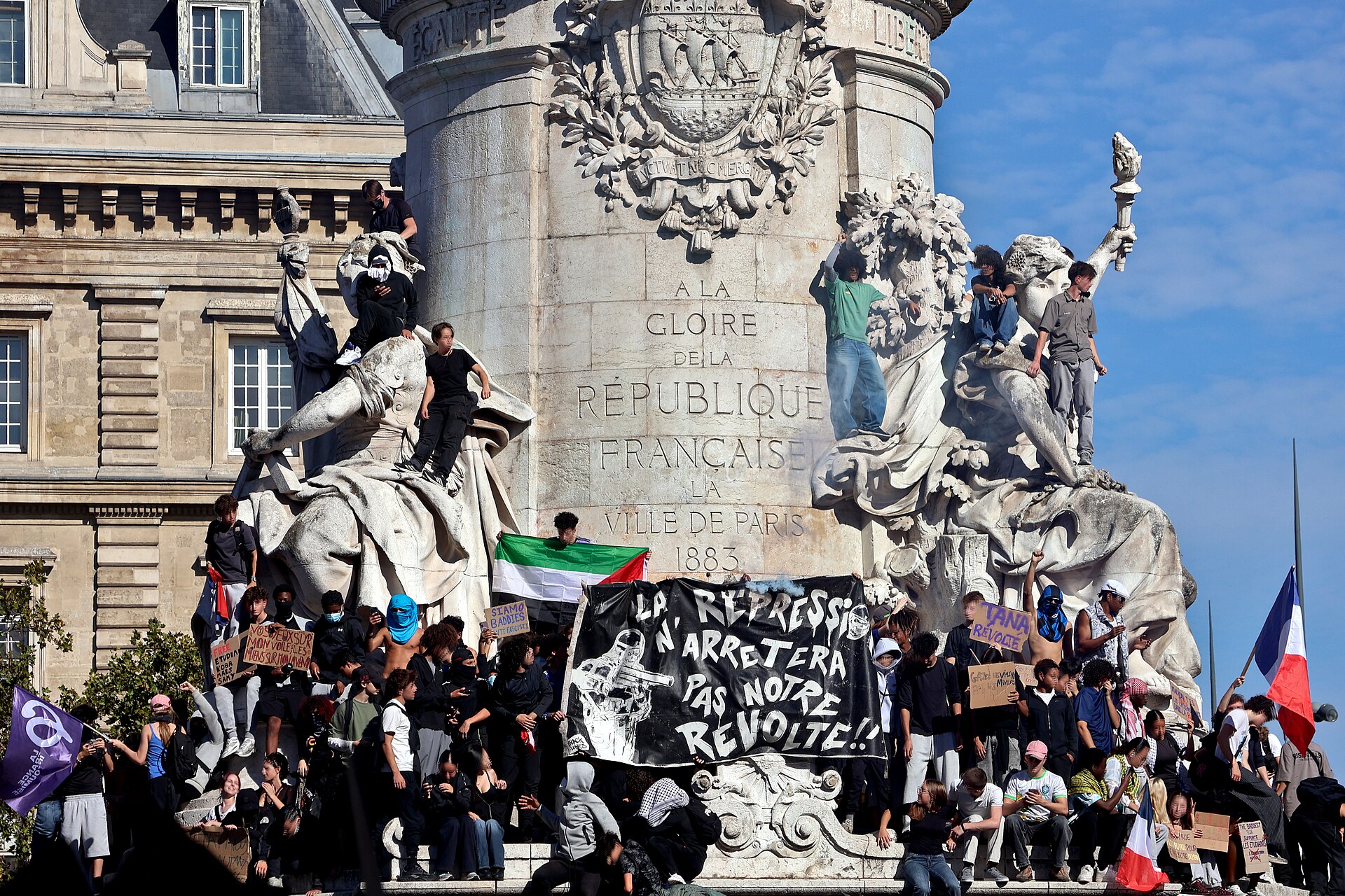 A student march in Paris on October 6, 2026, part of the school protest movement that widened into the nationwide demonstrations now answered with curfews. File photo.