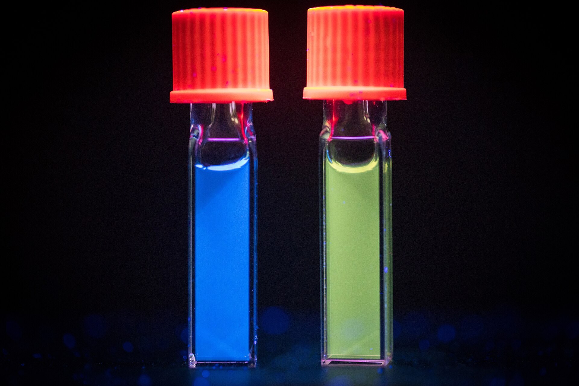 Samples of graphene quantum dots produced at a US Department of Energy laboratory.
