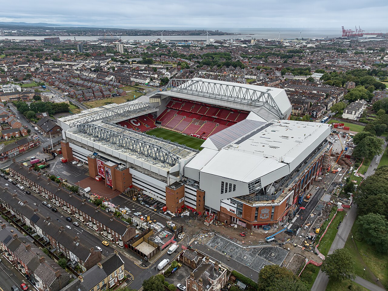 Anfield from the air. Liverpool host Villarreal there in the Champions League on Tuesday.