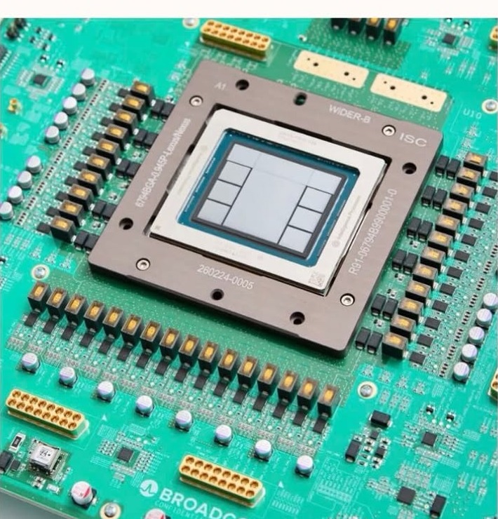 OpenAI's Jalapeno AI chip, the company's own silicon. The funding round pays for the computing buildout behind chips and data centres like this programme. File photo.