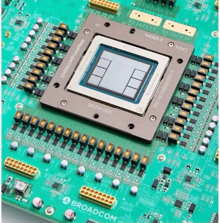 An AI chip board from OpenAI, the kind of custom silicon the AI build out now runs on. OpenAI's planned purchase is of Google's Tensor Processing Units, the main rival design to Nvidia's graphics processors. File photo.