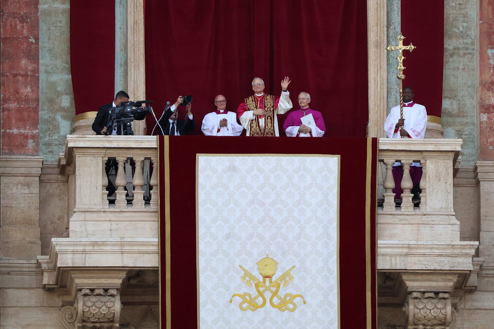 Pope Leo XIV waving from the loggia of St Peter's Basilica on May 8, 2025, his first public appearance after his election. File photo.