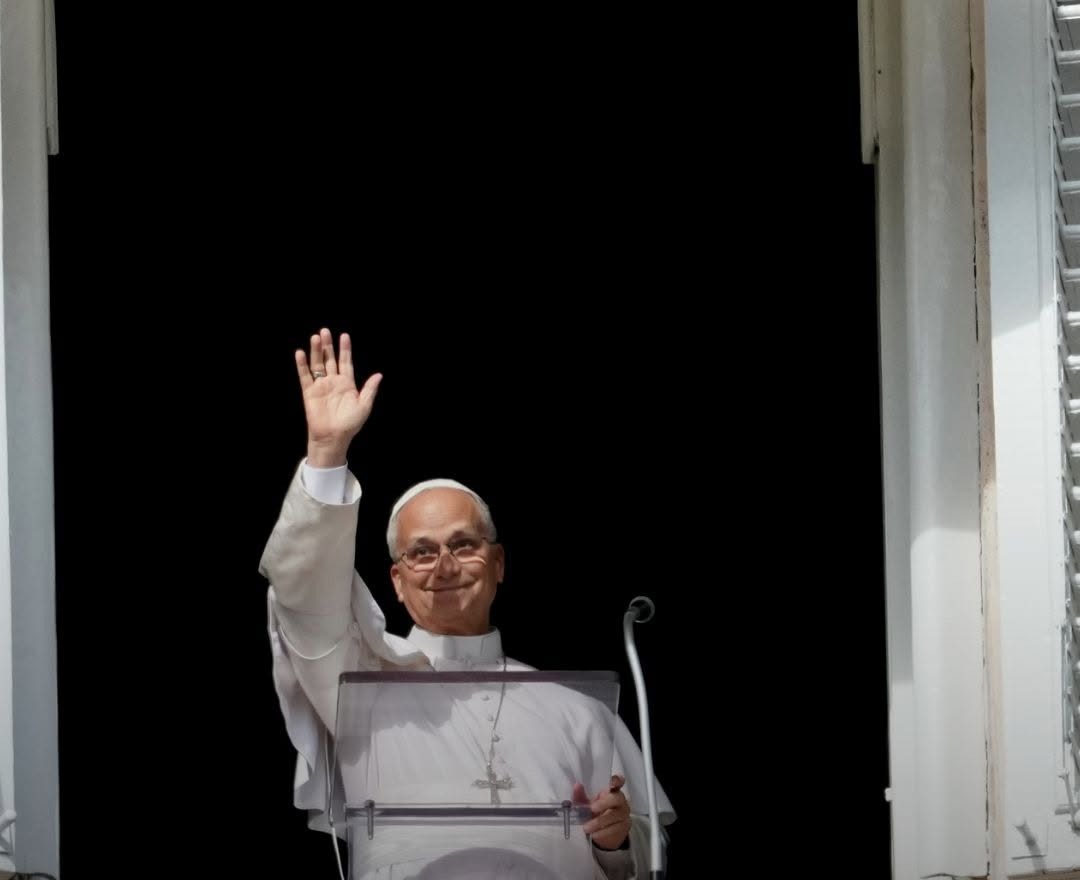 Pope Leo XIV waving from a window at the Vatican. The Chicago born pontiff submitted his mail ballot for the November 3 midterms, the Vatican confirmed on Friday. File photo.