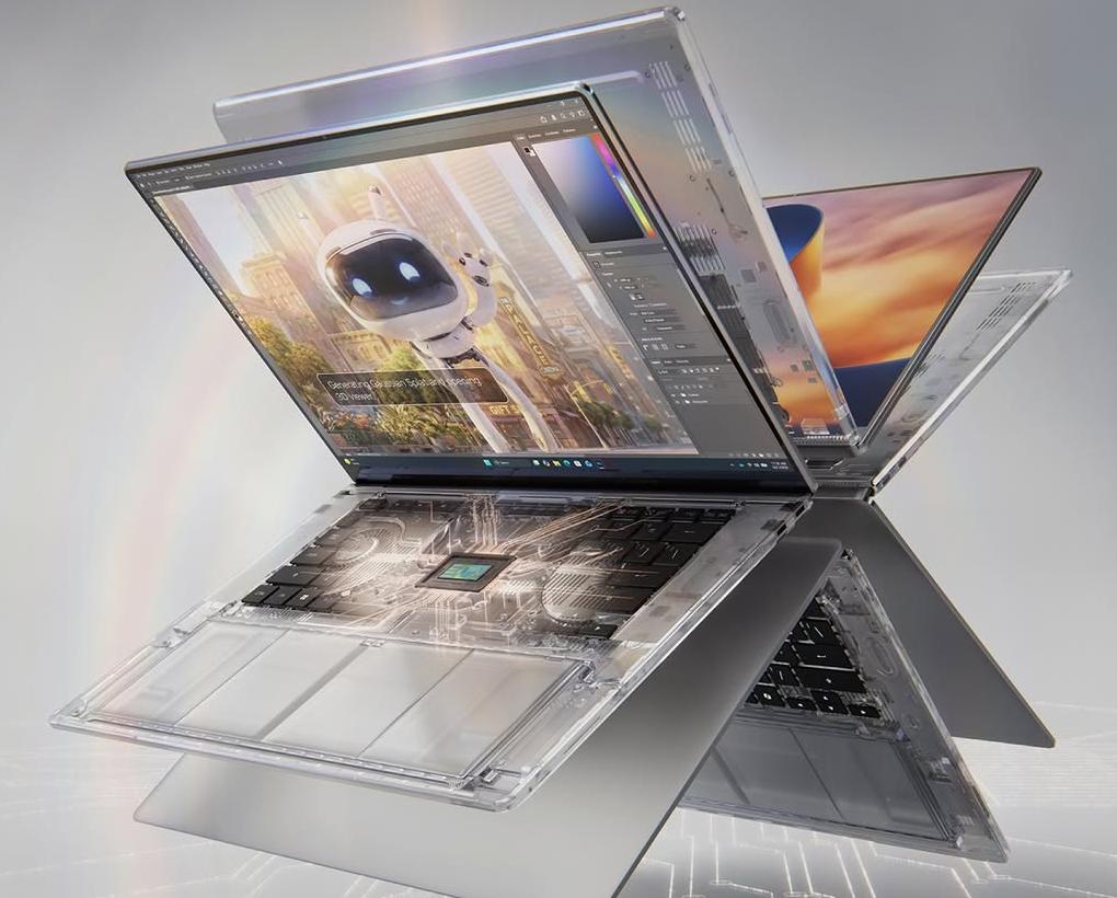 An RTX Spark laptop with its chassis opened to show the chip at the centre of the platform, from Nvidia's launch imagery. The first reviews of the finished machines landed this week.