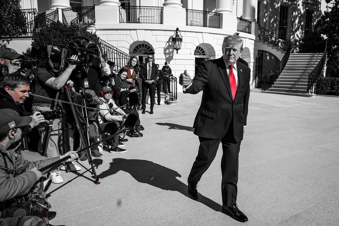 President Trump leaving the White House past the press on Sunday, the departure at which he ruled out a strike on Iran for the day and set out the choice he sees for Tehran.